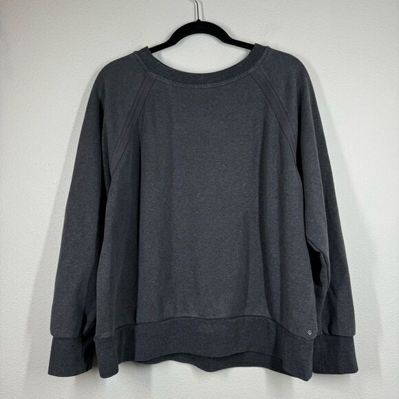 Prana Cozy Up Crewneck Sweatshirt Dark Charcoal Grey Outdoor Gorpcore Size 1X - Picture 1 of 5